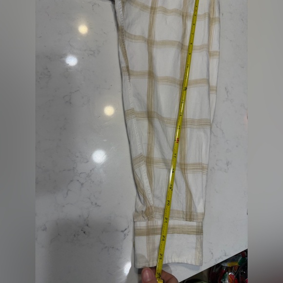 Coach Men’s Button-Down Shirt | Size Large | White Tan Plaid - Picture 4 of 8